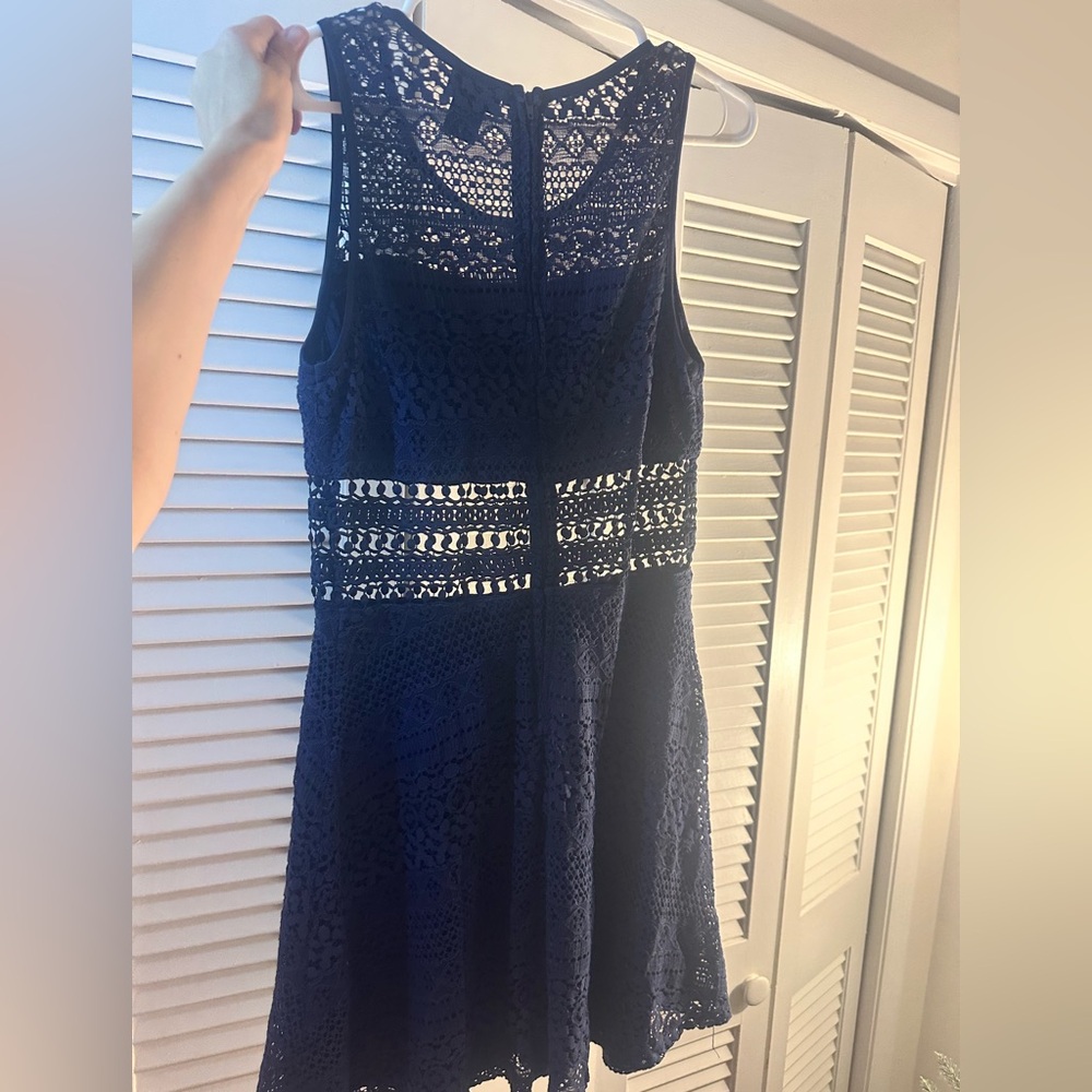 Rue21 Dark Blue Crochet Mini Dress